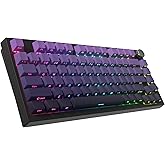COSTOM WK75 75% Wireless Gaming Mechanical Keyboard,BT5.0/2.4GHz/USB-C, Hot Swappable Pre-lubed Custom Linear Switches,Gasket Structure,RGB Backlit Keyboard for PC/Laptop/Xbox/PS4/PS5 (Purple)