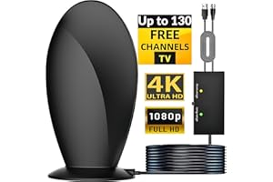 ANTATXTV TV Antenna, Long Range Reception 590Miles, TV Antenna Indoor, Digital TV Antenna for Local Channels Supports 4K HD for All TVs, 20ftCable, Digital Antenna for Smart TV Indoor, Antenna for Smart TV