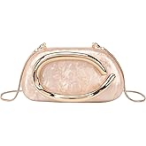 Buric Acrylic Clutch Purse for Women Marbling Evening Wedding Handbags Acrylic Shell Box Purses for Party Prom Cocktail