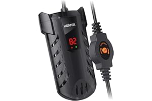 AoquvZenra 25W Mini Aquarium Heater, Submersible Heater Adjustable Glass Fish Tank Heater with Constant Temperature Control System of 78℉, for Betta Fish Turtle Heater 1-6 Gallon Freshwater Saltwater