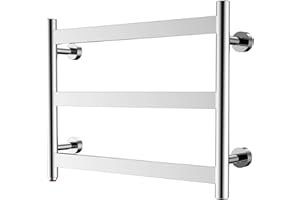 HEATGENE Towel Warmer 3 Flat Bar Towel Dryer Wall-Mounted Plug-in Bath Towel Heater - Mirror Polish