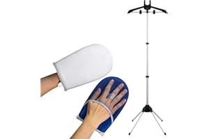 EVEME Steamer Hanger Stand with Garment Steamer Ironing Gloves,Garment hanger for steaming clothes,Steam rack for clothes,Handheld garment steamer rack