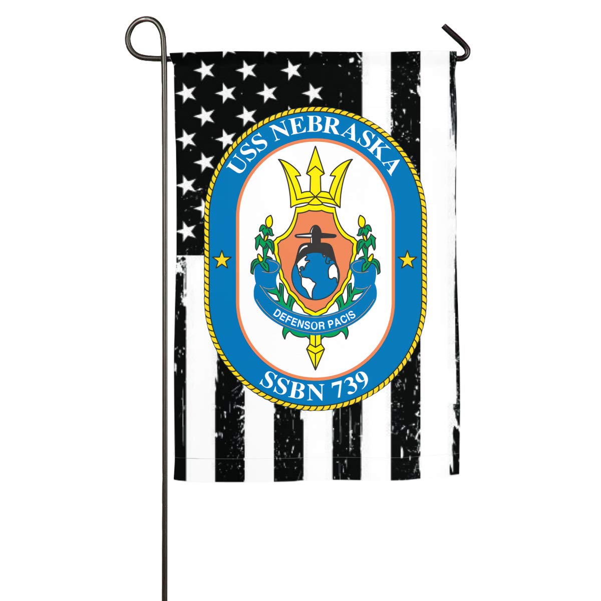 Navy USS Nebraska SSBN-739 Yard Flag Patio Garden Flags Outdoor Banner 18