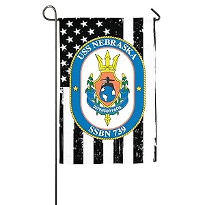 Navy USS Nebraska SSBN-739 Yard Flag Patio Garden Flags Outdoor Banner 18