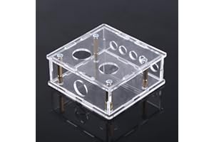 SJLERST Enclosure Protection Parts Kit Tube Preamp Box, 3.58 x 3.5 x 1.48" Vacuum Tube Preamp Box, Acrylic Transparent Tube Preamp Case for Tube Preamplifier 6J1 Valve Tube Preamplifier Board