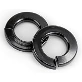 Sieqioor 20Pcs 1/2" Spring Lock Washer, Black 304 Stainless Steel | SAE Split Lock Washer, Lock Washers &amp; Flat Washers for Screws Bolts