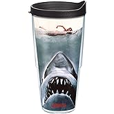 Tervis Universal Jaws Made in USA Double Walled Insulated Tumbler Travel Cup Keeps Drinks Cold & Hot, 24oz, Classic