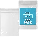 GPI - 4" x 5" Zip Bags, 100 Count, 2 Mil, Clear
