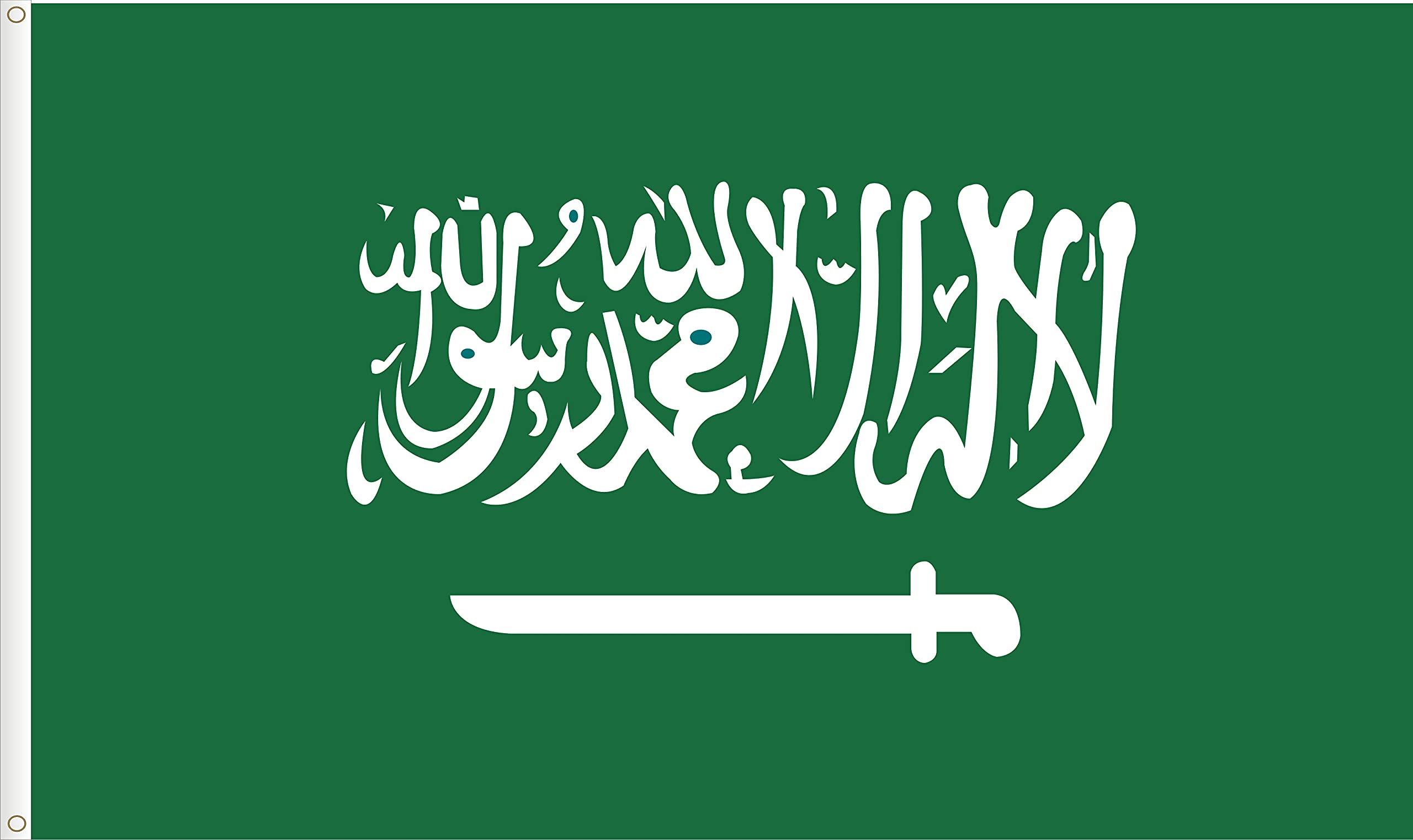 FLAG OF SAUDI ARABIA. STANDARD SATIN QUALITY. BIG SIZE 150X90