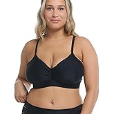 Body Glove Women's Smoothies Drew D, Dd, E Cup Bikini Top Swimwear, Black, DD