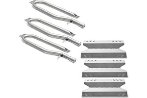 Hisencn Grill Repair Kit Replacement for Members Mark BQ05046-6, BBQ Pro BQ05041-28, BQ51009, Sam's Club, Outdoor Gourmet Gas Grill Models, Stainless Steel Pipe Burner Tube, Heat Plate Tent Shield