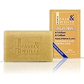 FAIR & WHITE Original AHA Exfoliating Soap - 200g / 7oz – Skin Brightening Soap, Lactic Acid Bar, Fade Dark Spots on: Face, Knees, Body & Armpits