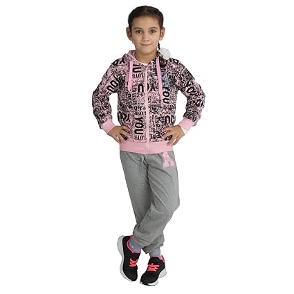 3984 Fashion4Young Kinder Jogginganzug 3-teilg. Jacke Shirt Hose Freizeitanzug f. Mädchen