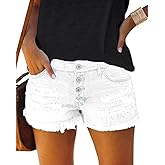 MIFOCAL Women's Ripped Denim Jean Shorts Mid Rise Summer Hot Raw Hem Casual Shorts