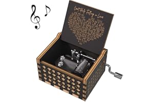 Ucuber Can't Help Falling in Love Music Box, Wedding Anniversary Romantic Gift for Wife, Girlfriend, Couples, Gifts Ideas for Boyfriend, Husband, Mini Engraved Wood Box Valentines