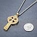 Aoiy Men's Stainless Steel Large Celtic Cross Iris Knot Pendant Necklace, 24
