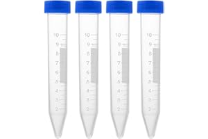 uxcell 10 Pcs 10ml Plastic Centrifuge Tubes with Screw-on Cap, Polypropylene Graduated Micro Centrifuge Tube, Conical Bottom,