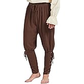 Century Star Renaissance Costume Men's Pirate Pants Medieval Ren Faire Viking Colonial Navigator Halloween Ankle Banded