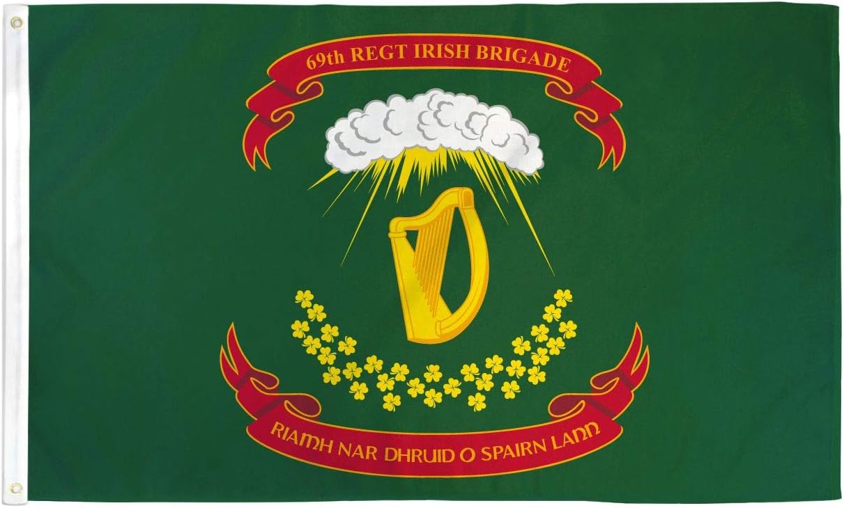 AZ FLAG, Irish Brigade Of United States Flag, 3x5 Ft, 100D Polyester Us Union Army Banner with Two Metal Grommets