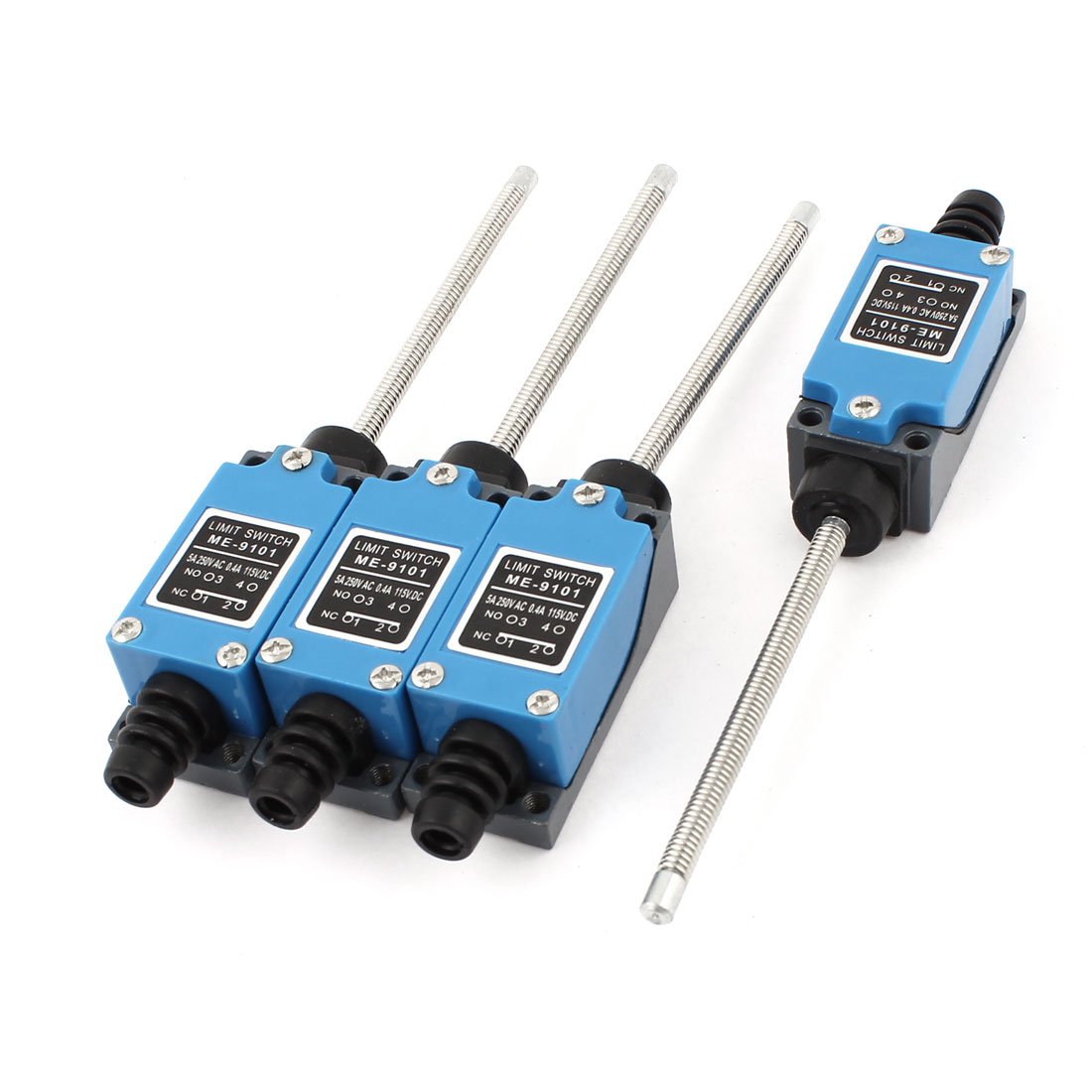 Sourcingmap 4 Pcs ME-9101 Flexible Coil Spring Limit Switch DPST AC 250V DC 115V