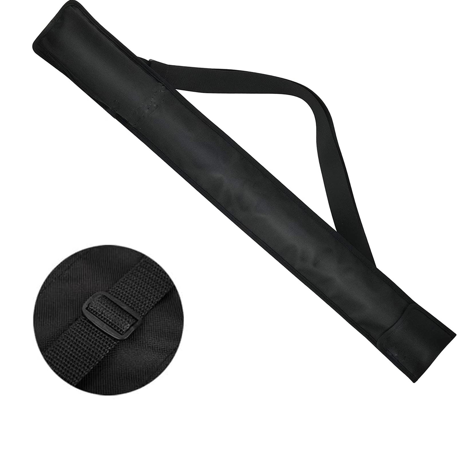 JEOPKO 3/4 Snooker Cue Case - 47.2in (120cm) Lightweight Portable Carry Bag - Adjustable Length Cues (Black)