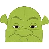 Bioworld Shrek Costume Beanie Green Ogre Character Face Cuff Knit Beanie Hat w/ 3D Ears