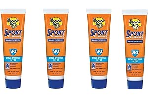 Banana Boat Sunscreen Sport Performance Broad Spectrum Sun Care Sunscreen Lotion - SPF 30 1 Oz Travel Size (Pack of 4)