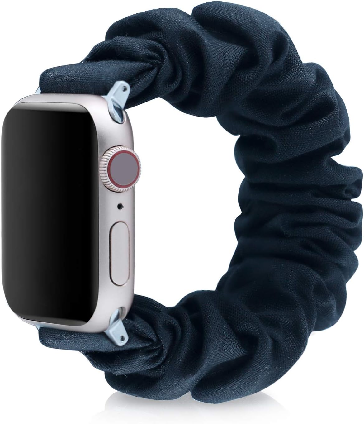 Scrunchies Elastic Watch Band Compatible with Apple Watch(38mm 40mm / 42mm 44mm),for Women Girls,Elastics Hair Wristbands Replacement for IWatch Series 1 2 3 4 5（Canvas Black