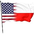 American Flag And Polish Flag 3x5 Feet Banner Flag Outdoor Indoor Decorative Garden House