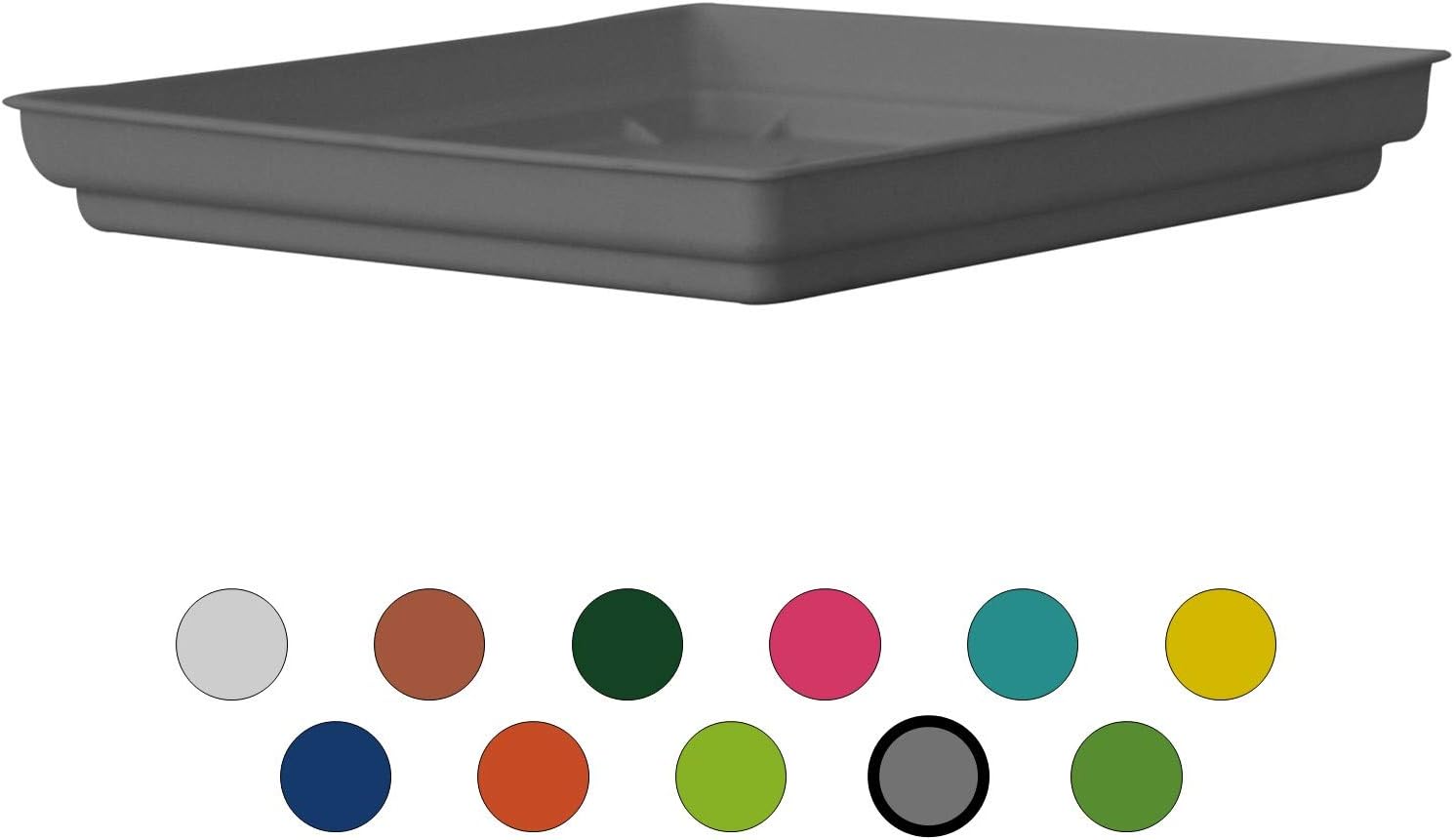 ALMI Plastic Accent Square Planter Drip Tray 10.5-Inch Ideal for 14-inch - for Plants, Flowers, Pot, Indoor, Outdoor, Grey