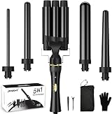 janelove 5 in 1 Hair Curler Set with 3 Barrel Waver 10-32mm Ceramic