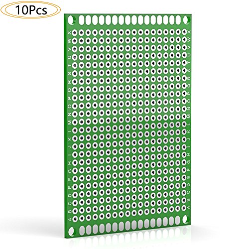 DIYhz Double Sided PCB Prototype Board Kit for DIY Universal PCB Printed Circuit Board Prototype Kit for DIY Soldering Experiment and Electronic Designing 5x7cm 10Pcs - Thumbnail 5
