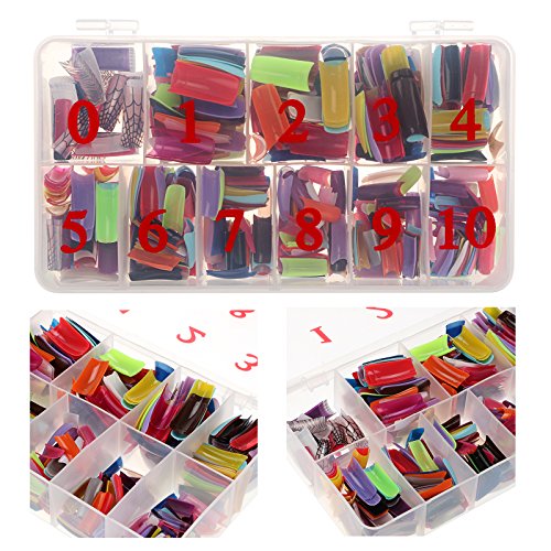 Baisidai 540 Pcs 27 Color French False Acrylic Gel Nail Art Tips Half with Box Salon Set