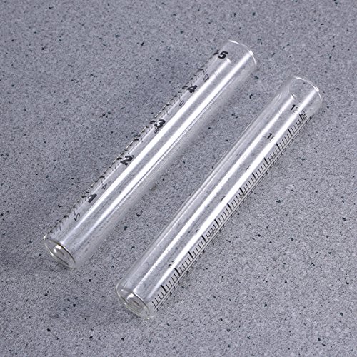 OUNONA 2Pcs Rain Gauge Glass Replacement Tube Flat-bottomed Rain Gauge Test Tube with Scale for Yard Garden Outdoor Home 12cm