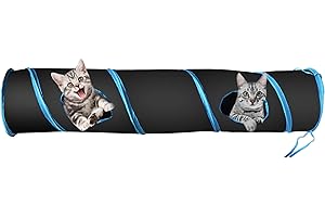 PetLike Cat Tunnel for Indoor Cats Collapsible Pop-up Pet Tube Peek Hole Hideaway Play Toys for Cats with Ball