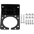 Trailer Connector Bracket, Black Metal Trailer Connector Mounting Bracket Holder for 7 Pin Towing Trailer Connector Plug Sock