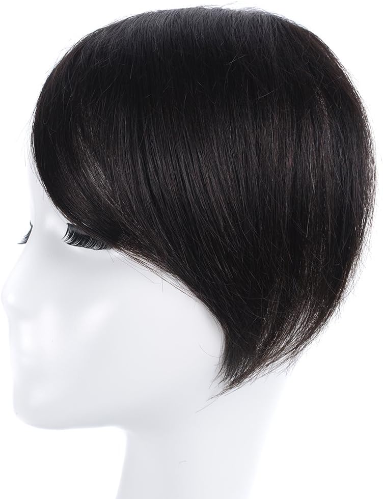 Clip in Bangs Human Hair KNITTING One Piece 100% Real Human Hair Side Swept Clip in Fringe Bangs Hair Extensions