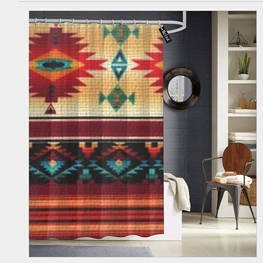 Amazon Com Puloa Southwestern Style Shower Curtains With 12 Hooks