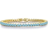 Pearich 14K Gold Filled Tennis Bracelet for Women-2mm 3mm 4mm CZ Opal Gold Tennis Bracelet for Women, Valentines, Mothers, Christmas Jewelry Gift for Women