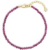 MEVECCO Gold Bracelet for Women 18K Gold Plated Handmade Stone Crystal Mixed Custom Beaded Charm Chain Bracelets Jewelry Gifts For Her