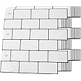 Art3d Backsplash Tile for Kitchen Peel and Stick, 10-Sheet Stick on Subway Tiles for Kitchem, Bathroom Back Splashes, 12"x12", Warm White with Black Grout