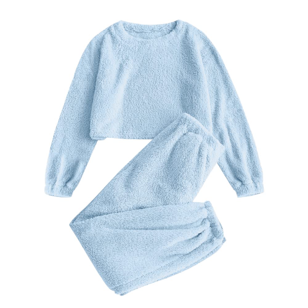 ZAFUL Women's Fuzzy Lounge Casual Pajamas Sets Long