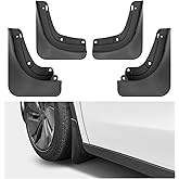 BurtyPokie Mud Flaps for 2025 2026 Tesla Model Y Juniper Accessories [Protect Paint, No Drilling Required] All-Weather Mud Guard for Tesla Model Y 2026 Accessories Splash Guards(Black-4PC)