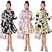 Womens Tie Front Chiffon Tops Blouses Shirts with A-Line Pleated Skirt