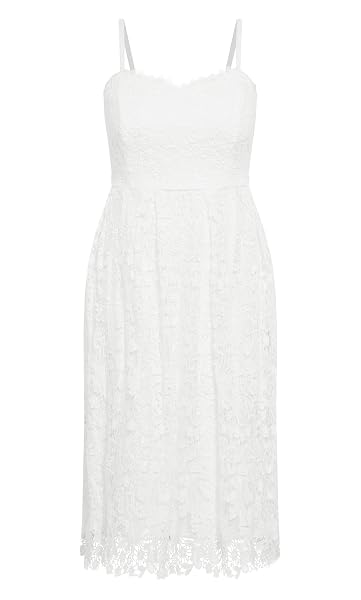 CITY CHIC WOMEN’S PLUS SIZE COCKTAIL DRESS – SCARLET BUSTIER LACE MIDI