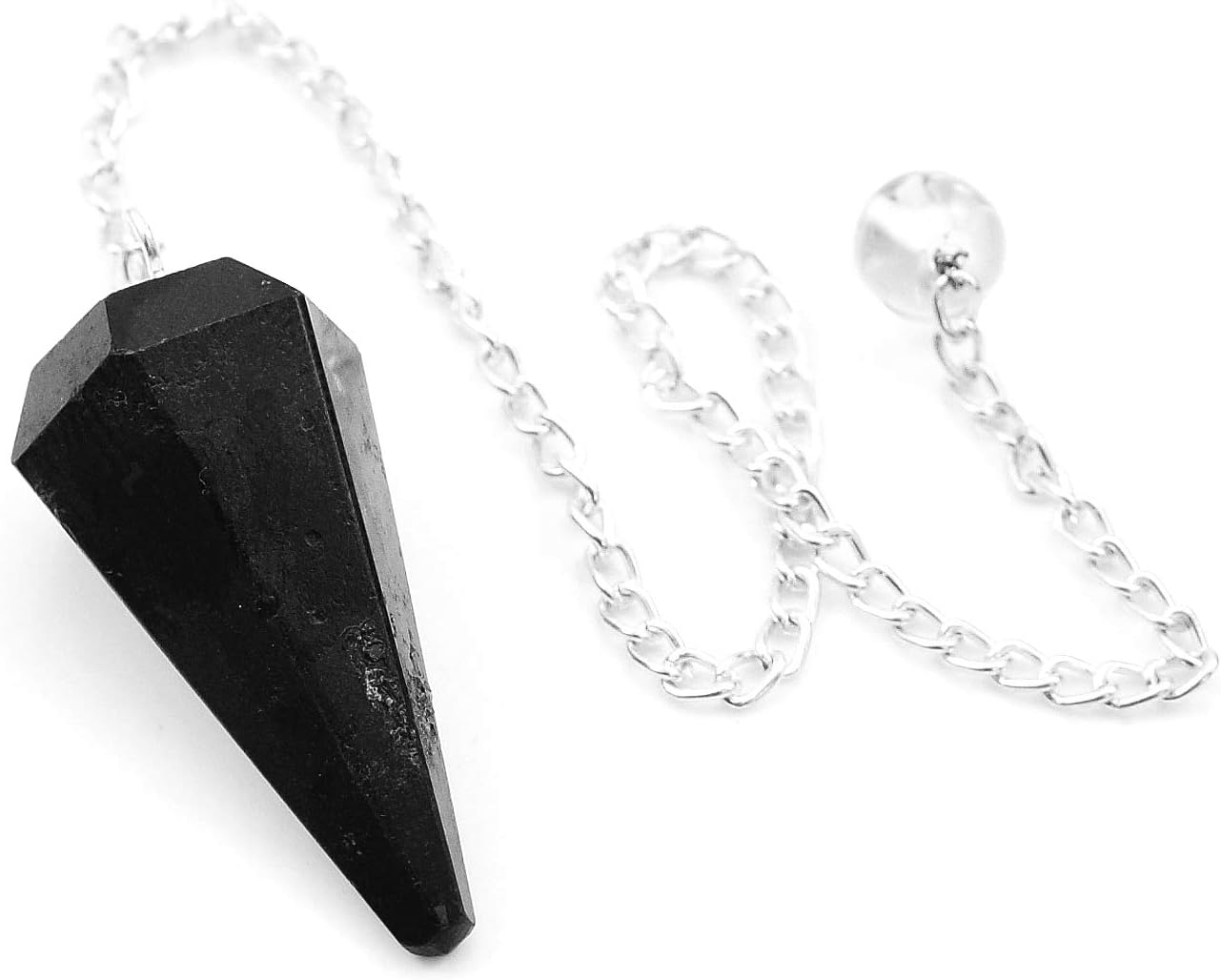 Shubham Jewels Crystal Spinel Pendulum Stone Healing Quartz Reiki Charged Bead (Black Spinel)