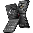 VERTU IRONFLIP Custom Carbon Fiber Flip Cell Phone, Unlocked Android 5G Smartphone, Foldable Design, One-Hand Control, 50MP Camera, 12G+512G, Dual SIM, 6.9" 120Hz OLED, Fast Charge (Carbon Black)