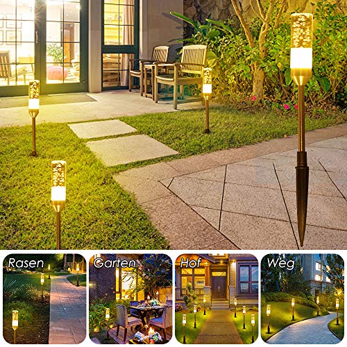 B-right Gartenbeleuchtung 6er Set Gartenleuchte mit Erdspieß, Außenleuchte mit Stecker, Landschaftslicht Wegleuchte Gartenlampe mit Kabel, 570LM, 2700K, IP65 Wasserdicht Außenbeleuchtung für Outdoor – Bild 4
