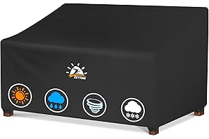 Zettum Patio Loveseat Cover 60 Inch - 600D Outdoor Couch Cover Furniture Sofa Cover Waterproof Heavy Duty, 2-Seater Bench Cover for Outside Sofa, Loveseat, Couch, Bench and Glider - 60 x 34 x 33 Inch