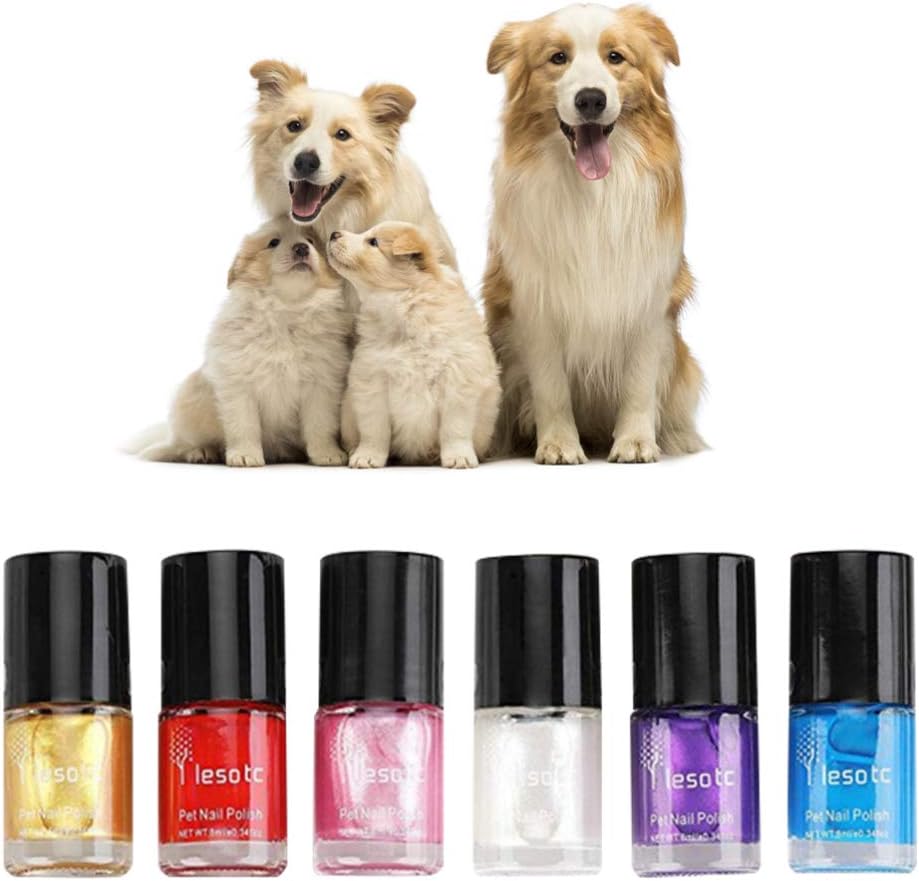 POPETPOP Dog Nail Polish Set of 6 NonToxic WaterBased